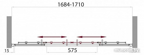 Душевая дверь BelBagno UNO-BF-2-170-C-Cr (прозрачное стекло)