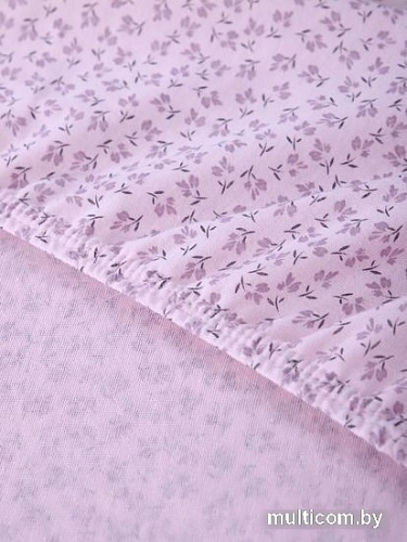 Постельное белье Luxsonia Трикотаж на резинке 180x200 2418 (цветочный розовый)