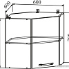 Шкаф навесной ДСВ Тренто ПУ 600 левый (серый/серый)