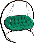 Подвесной диван M-Group Мамасан 12120204 (коричневый/зеленая подушка)