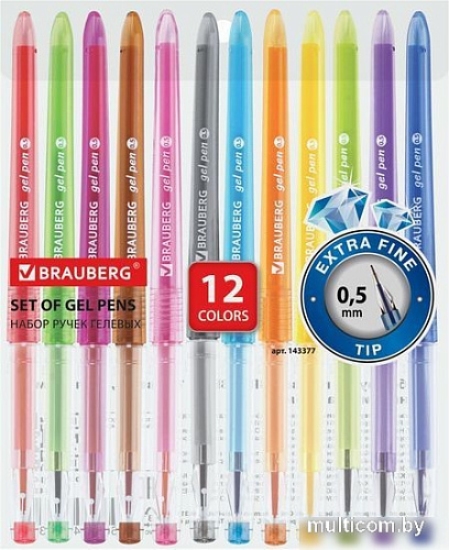 Набор гелевых ручек BRAUBERG 143377 (12 шт.)