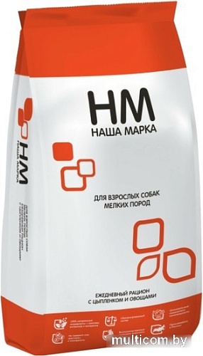 Сухой корм для собак Наша Марка для взрослых мелких пород с мясом цыпленка и овощами 12 кг
