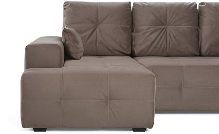 Угловой диван PirroGroup Питсбург угловой (левый, велюр, velvet latte)