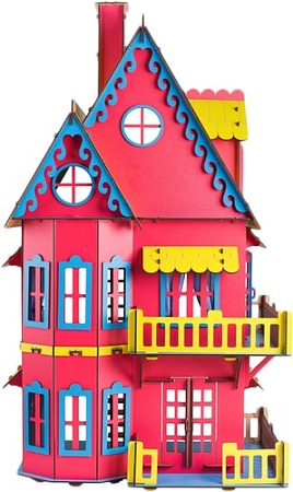 Кукольный домик Большой слон Д-009 (розовый/желтый)