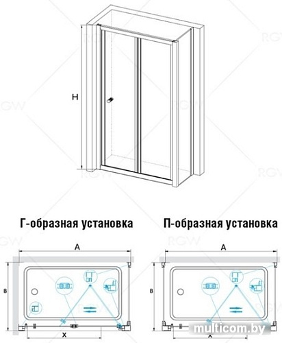 Душевой уголок RGW CL-41 90x75 (хром/прозрачное стекло)