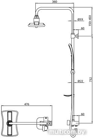 Душевая система Lemark LM8806C