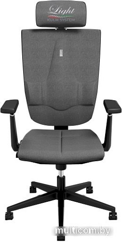 Кресло Kulik System Space (азур, с подголовником, с подлокотником, серый)