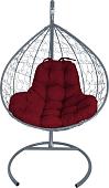 Подвесное кресло M-Group XL 11120302 (серый ротанг/бордовая подушка)