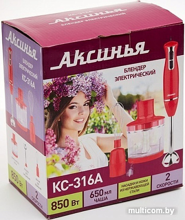 Погружной блендер Аксинья КС-316А (красный)