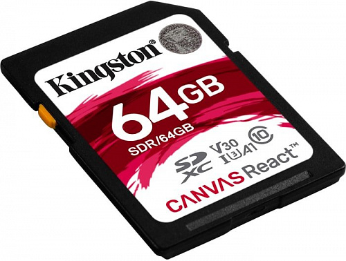 Карта памяти Kingston Canvas React SDR/64GB SDXC 64GB