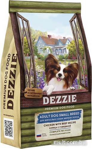 Сухой корм для собак Dezzie Adult Dog Small Breed (для взрослых мелких пород с курицей и говядиной) 3 кг
