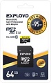 Карта памяти Exployd Premium Series microSDXC 64GB EX064GCSDXC10UHS-1-ELU3 (с адаптером)