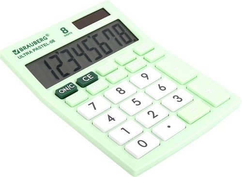 Бухгалтерский калькулятор BRAUBERG Ultra Pastel-08-LG 250515 (мятный)