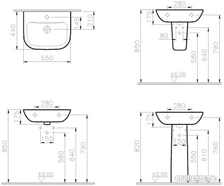 Пьедестал Vitra S20 5529B003-0156