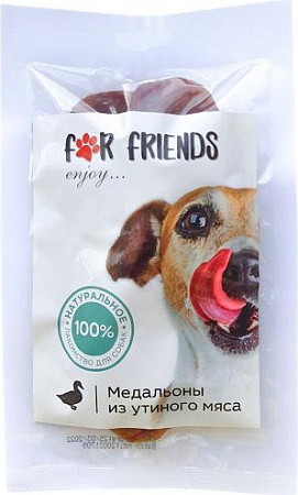 Лакомство для собак For Dogs Медальоны из утиного мяса 50 г