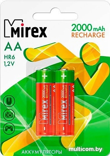 Аккумуляторы Mirex AA 2000mAh 2 шт HR6-20-E2