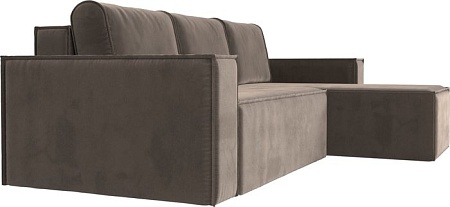 Угловой диван Mebelico Куба угловой 108647 (правый, БНП, велюр, коричневый)