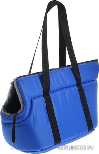 Сумка-переноска Happy Friends №2 (синий, мех серый)