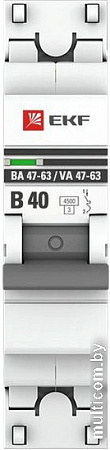 Выключатель автоматический EKF ВА 47-63 1Р 40А (B) PROxima mcb4763-1-40B-pro