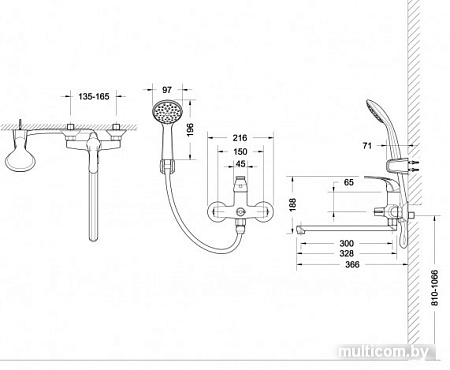 Смеситель Bravat Fit F6135188CP-LB