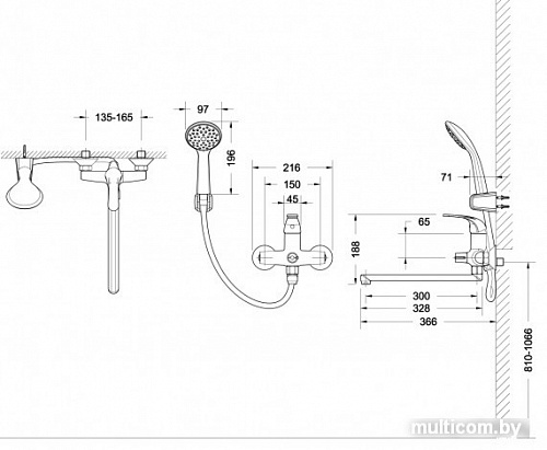 Смеситель Bravat Fit F6135188CP-LB