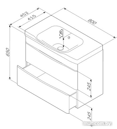 AM.PM Тумба под умывальник Like [M80FHX0802WG]
