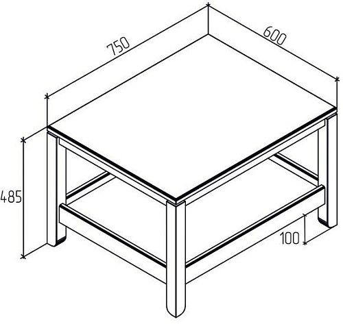 Журнальный столик Лузалес Кодзув 75x60x49 (серый)