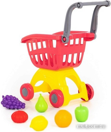 Тележка игрушечная Полесье Мини + набор продуктов №3 71378