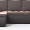 Угловой диван Stolline Ванкувер 08 левый (экокожа черная/велюр коричневый)