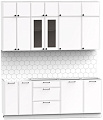 Готовая кухня Интермебель Лион-6 2.1м без столешницы (белый софт)