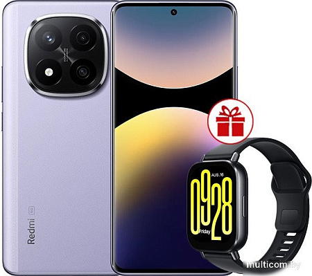 Смартфон Xiaomi Redmi Note 14 Pro+ 5G 8GB/256GB международная версия (фиолетовый) + умные часы Xiaomi Redmi Watch 5 Active (черный) по акции