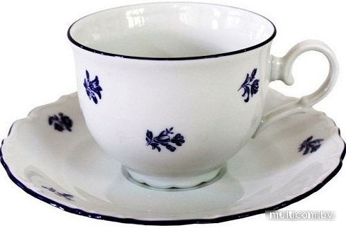 Чашка с блюдцем Thun 1794 Офелия Мелкие синие цветы ОФЛ0035