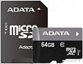 Карта памяти A-Data Premier microSDXC UHS-I U1 Class 10 64GB (AUSDX64GUICL10-RA1)