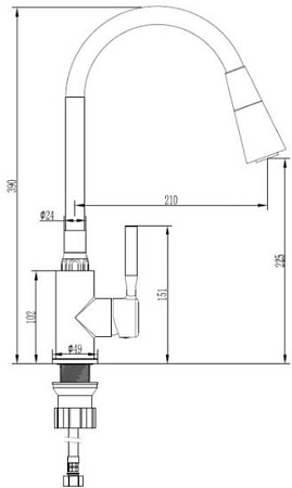 Смеситель Invena Hula BZ-85-L02-L