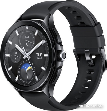 Умные часы Xiaomi Watch 2 Pro LTE (черный, с черным силиконовым ремешком, международная версия)