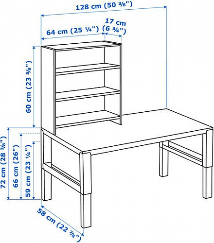 Письменный стол Ikea Поль (белый/розовый) 592.512.75