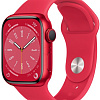 Apple Watch Series 8 41 мм (алюминиевый корпус, красный/красный, спортивный силиконовый ремешок S/M)