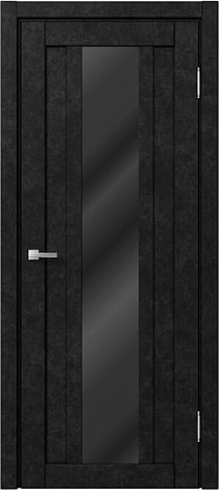 Межкомнатная дверь MDF-Techno Dominika Loft 402 50x200 (бетон антрацит/лакобель черный)