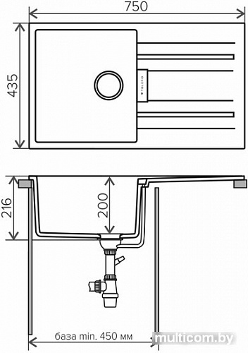 Кухонная мойка Tolero Loft TL-750 (коричневый)