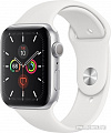 Умные часы Apple Watch Series 5 44 мм (серебристый алюминий/белый спортивный)