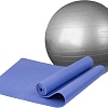 Набор для йоги Sundays Fitness Фитбол IR97402-65 + Коврик IR97504 (серебристый, голубой)