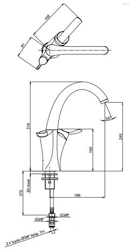 Однорычажный смеситель Jacob Delafon Carafe E18865