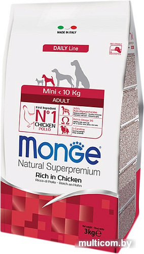 Корм для собак Monge Mini Adult Rich in Chicken 3 кг
