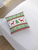 Чехол на подушку JoyArty Узор с оленями и елкой sl_19394