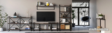 Стеллаж LoftyHome Бервин 80 (коричневый/черный)