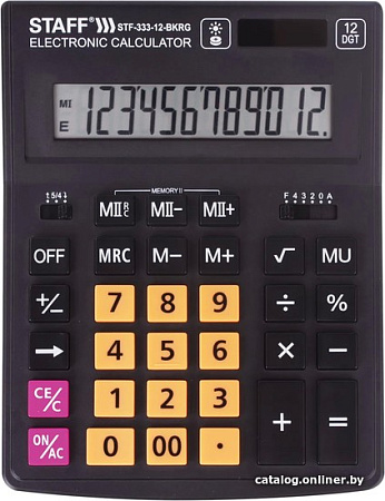 Бухгалтерский калькулятор Staff Plus STF-333-12-BKRG 250460