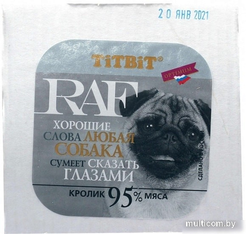 Консервированный корм для собак TiTBiT RAF Кролик 100 г