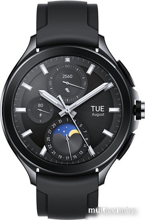 Умные часы Xiaomi Watch 2 Pro LTE (черный, с черным силиконовым ремешком, международная версия)