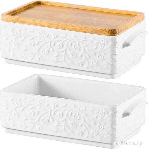 Сервировочная миска Elan Gallery Веточки-цветочки 630102 (2шт)