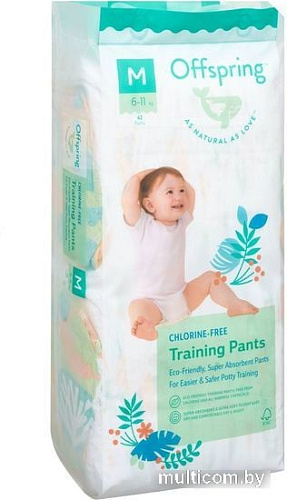 Трусики-подгузники Offspring M 6-11кг Лес (42 шт)